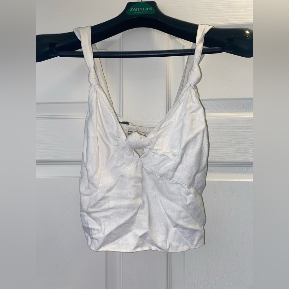 A&F cropped linen blouse!